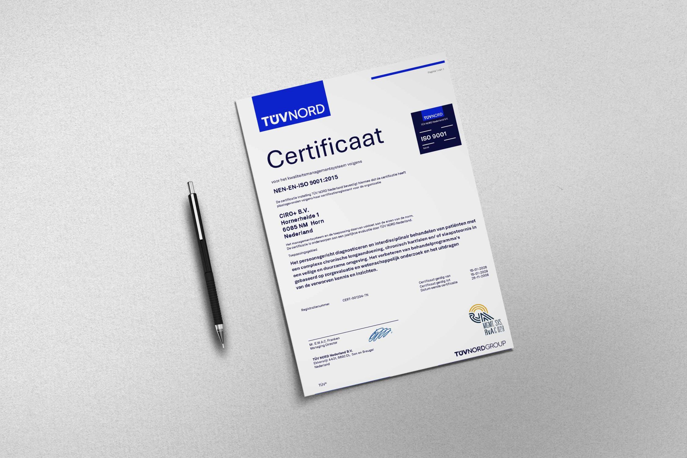 iso9001 certificaat